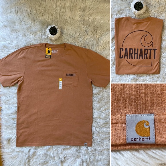 NWT Carhartt loose fit heavyweight s/s pocket C graphic t-shirt, tall L, ginger - Picture 2 of 16